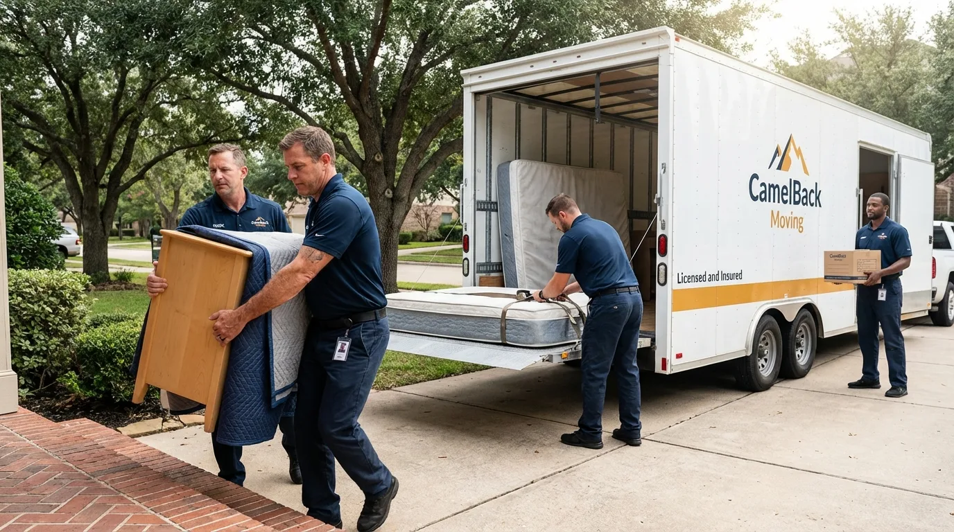 Crew loading residential truck for cross-state move from Norton, KS